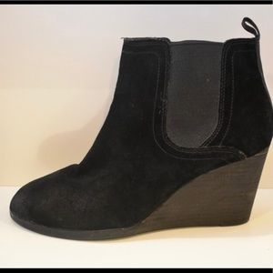 Lucky Brand Shoes - Lucky Brand Black Wedge Suede Ankle Bootie Size 10 Lucky Brand Shoes - Lucky Brand Black Wedge Suede Ankle Bootie Size 10